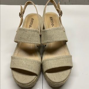 Just Fab block heel platform sandals